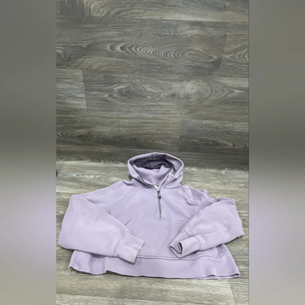 LULULEMON Scuba Oversized Funnel Neck Half-Zip XS/S Lilac Hoodie Sweatshirt - Picture 4 of 7